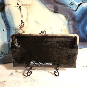 HOBO Int'l Black Textured Genuine Patent Leather 'Lauren' Wallet/Clutch